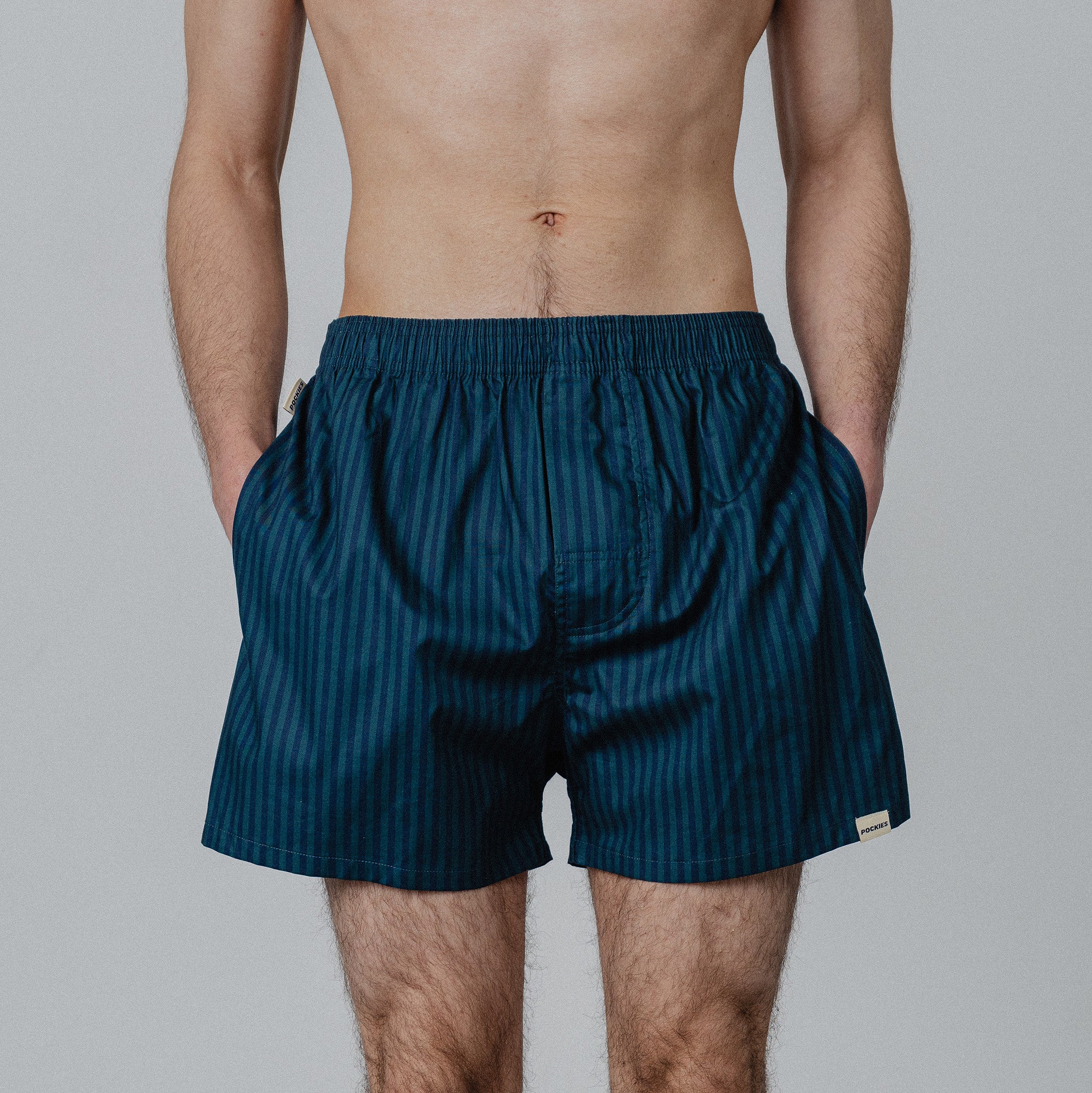 Striped Boxers - Navy/Green