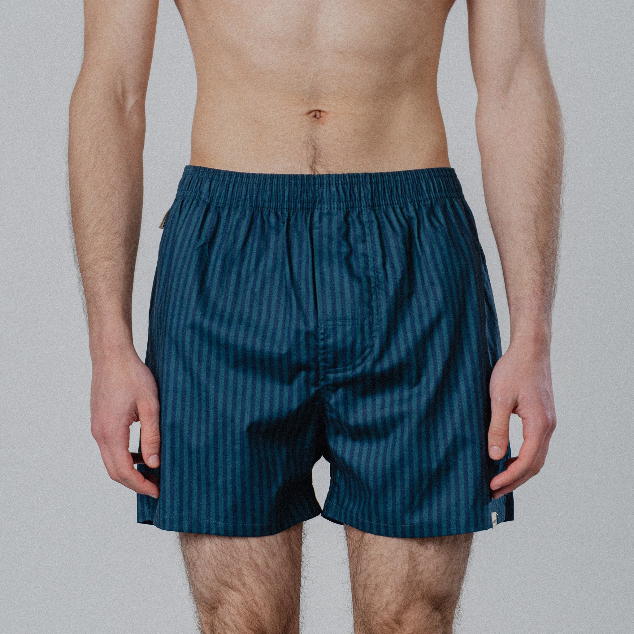 Striped Boxers - Navy/Green