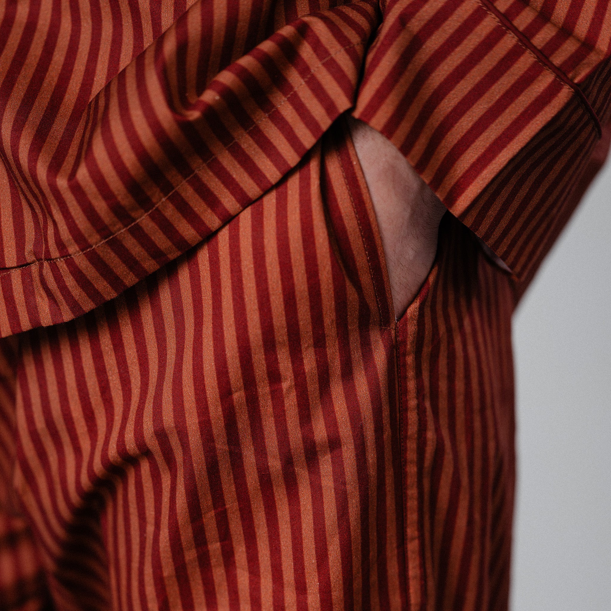 Striped Pyjama Pants - Red/Orange